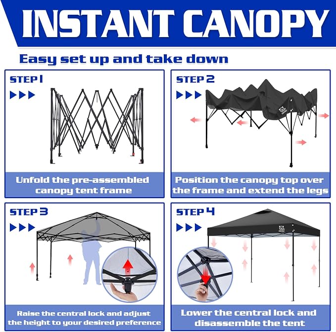 FANPAT 10x10 Pop Up Canopy Tent,300D Silver-Coating Top,1-Person Setup Commercial Heavy Duty Canopy Tent Instant Portable Shelter and Carry Bag, with 8 Stakes and 4 Weights (White)