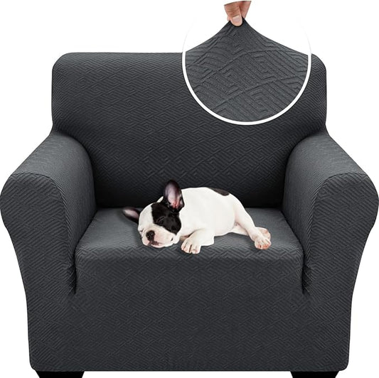 XINEAGE 2026 New Stretch Armchair Covers 1 Piece Chair Slipcovers Chair Protector for Living Room Thick Soft Chair Cover with Elastic Bottom Couch Cover for Pets Kids (31"-46", Dark Gray)