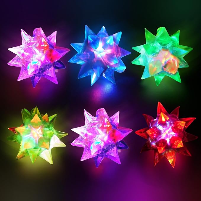 100PCS Flashing Crystal Star Necklaces, Glow Necklaces Bulk Light up Party Favors, LED Glow in The Dark Supplies for Kids Adults Birthday Glow Party Rave Halloween Goodie Bags Filler (Colorful)