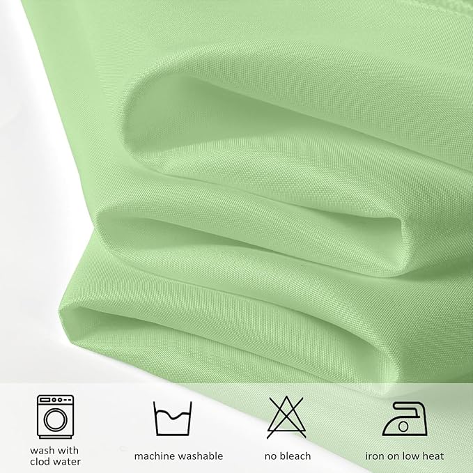 8 Pack Light Green Round Tablecloth 120 Inch Round Table Cloth, Wrinkle Resistant and Washable Tablecloth Polyester Fabric Table Cloth Round Cover for Dining Wedding Banquet Party