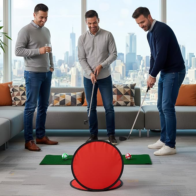 Soulchen 4 Pack Backyard Golf Cornhole Game, with 9 Target, Indoor Outdoor Chipping Golf Set Gift for Men, Women & Family