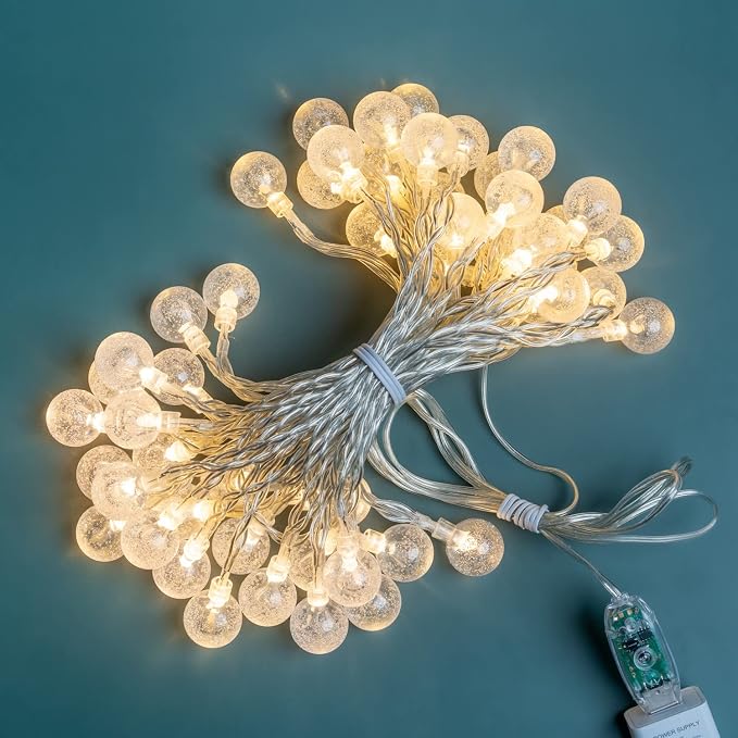 Bubble Globe String Lights, 25 ft USB Powered Decorative LED Novelty String Lights (Bubble Globe)