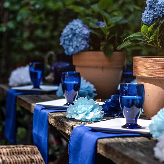 Tissue Paper Pom Poms - Blue Party Decorations for Birthdays, Weddings, Baby Showers and Special Occasions (20pcs, Blue Navy Assortment, Assorted Sizes)