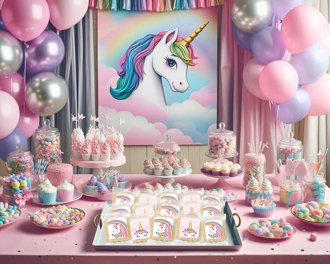 Unicorn Cookies Individually Wrapped Bulk For Kids Theme Birthday Party Favors 24 Pack Bulk for Kids Party Sugar Cookie Rainbow Pink