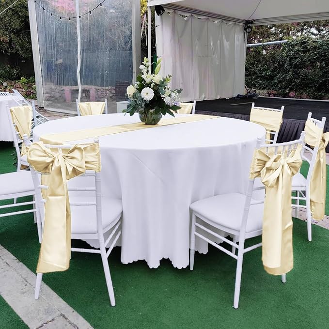 15 Pack Satin Table Runners 12 x 108 Inch Long, Ivory Table Runners for Rectangle Round Tables,Smooth Satin Table Runner for Wedding,Birthday Party Banquets Graduation Engagements Decoration