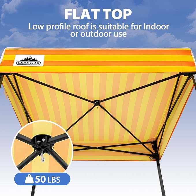 EAGLE PEAK 4x4 Pop Up Changing Tent, Flat Top Changing Room, Yellow/Orange | Portable, Privacy Tent, Pool Cabana, Dressing Room, Shower & Toilet Use, Opaque Fabric, Instant Setup, Photoshoots, Camping