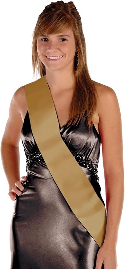 Satin Sash (gold) Party Accessory (1 count) (1/Pkg)