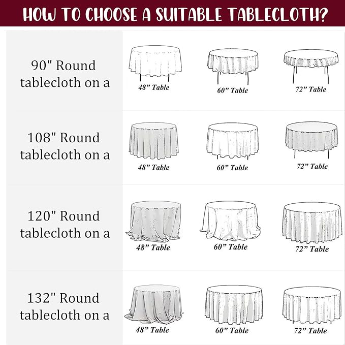 Fivenl 8 Pack Premium Round Tablecloth 108 Inch Round Table Covers Bulk Washable Polyester Fabric Round Table Clothes for Wedding Party Reception Banquet Buffet Restaurant (Burgundy, 108 Inch)