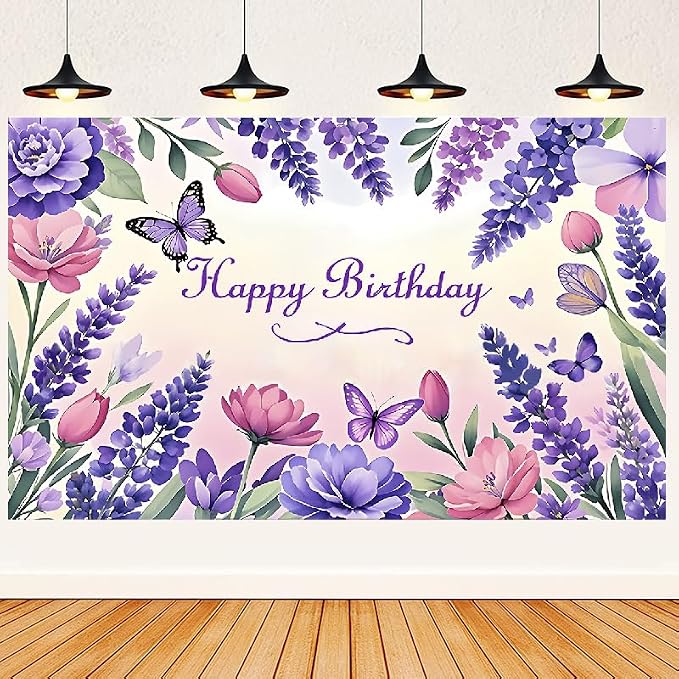 Butterfly Themed Happy Birthday Party Decorations, Plates Napkins Cups Tableware, Colorful Butterflies Backdrop Tablecloth, Happy Birthday Banner Cake Topper Colorful Printed Balloons for Kids Adults
