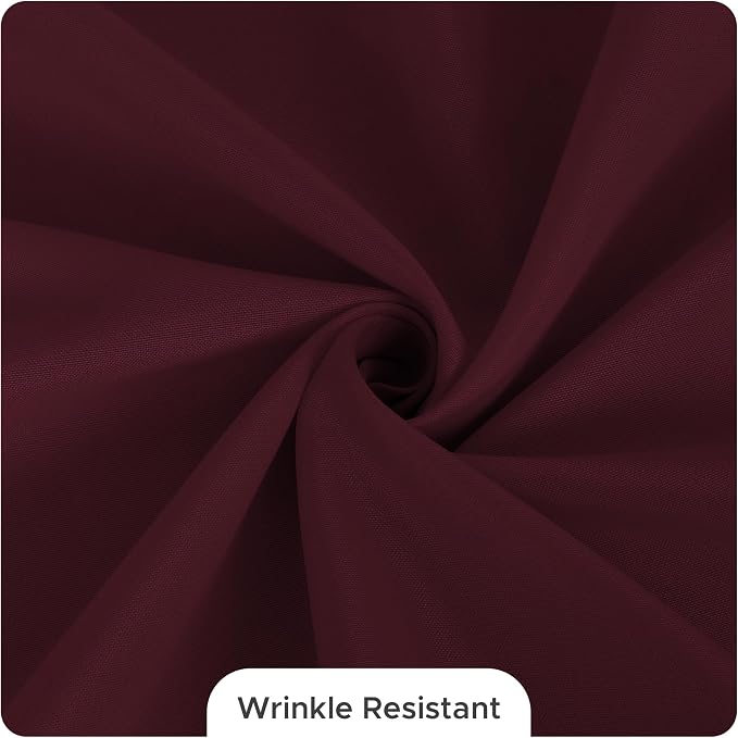 Fitable 8 Pack Round Tablecloths: Stain Resistant Wrinkle Free Circle Table Clothes, Washable Reusable Polyester Table Covers for Wedding Party Birthday Banquet Reception(Burgundy, 120 Inch)