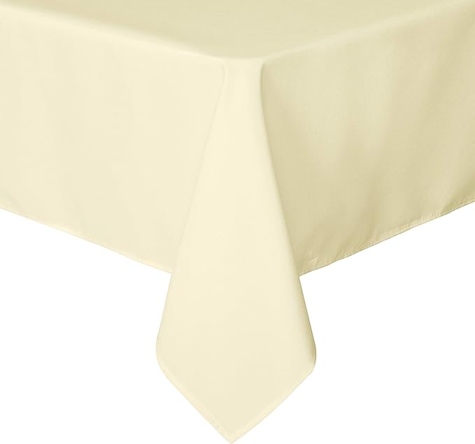 sancua Rectangle Tablecloth - 54 x 108 Inch - Stain and Wrinkle Resistant Washable Polyester Table Cloth, Decorative Fabric Table Cover for Dining Tables, Buffet Parties and Camping, Beige
