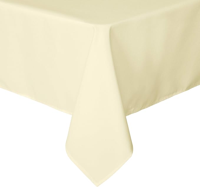 sancua Rectangle Tablecloth - 60 x 120 Inch - Stain and Wrinkle Resistant Washable Polyester Table Cloth, Decorative Fabric Table Cover for Dining Tables, Buffet Parties and Camping, Beige