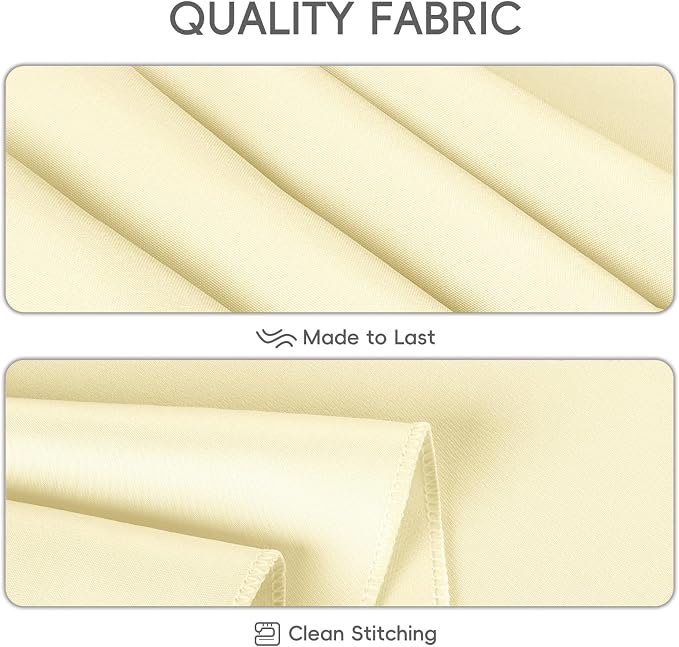 8 Pack Beige Tablecloth 60 x 102 Inch Rectangular Table Cloth for 6 Foot Rectangle Tables, Wrinkle Resistant Washable Polyester Fabric Table Covers for Wedding Party Banquet Buffet and Camping