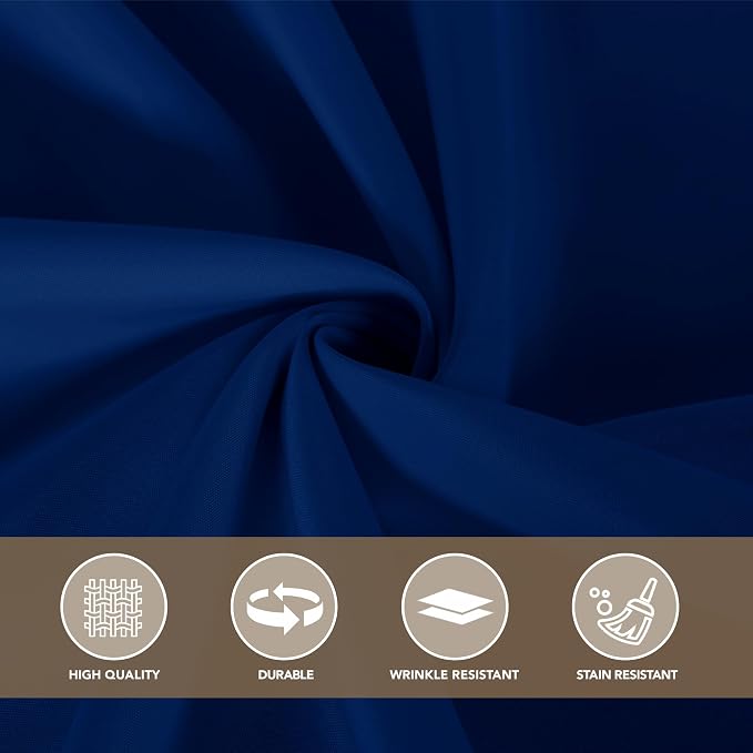 sancua Navy Blue Round Tablecloths 120 Inch, 6 Pack - Circle Fabric Cloth Table Cloths for Wedding Party Banquet Birthday, Washable Polyester Table Cover (Fit 30-72 Inch Tables)