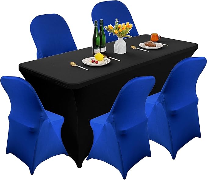 40PCS Stretch Spandex Folding Waterproof Chair Covers,Universal Fitted Chair Cover Protector for Wedding Party Banquet Holidays Celebration Decoration(Royal Blue)