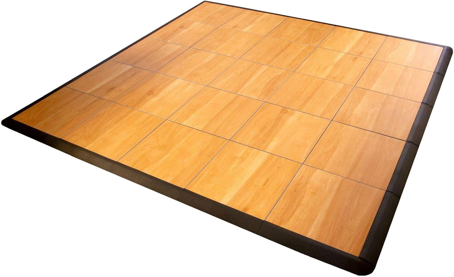 Big Floors 5X5MAPLEFLOOR Interlocking Lightweight Plastic Modular Dance Floor Kit (5' x 5'), Maple, 45 Piece