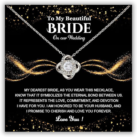 Groom To Bride Necklaces, Groom To Bride Necklace Gifts With Message Card, Groom To Bride Necklace For Wedding Day, To My Bride Necklace, Bridal Shower Necklace Gifts For Bride To Be