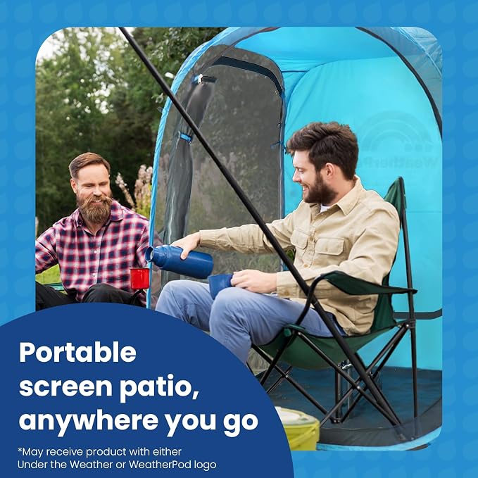 Under the Weather WeatherPod Tank MyPod™ Mesh 1-2 Person Pop-Up Screen Tent Pod - The Original Shark Tank - Keeps Out Bugs, Mosquitos with UPF 50 Sun Protection
