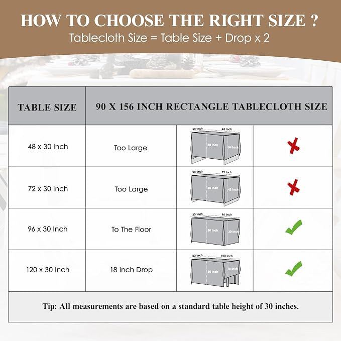 Rectangular Tablecloth 90x156 Inch 2 Pack Ivory Table Cloths for 8ft Stain Resistant Decorative Washable Polyester Rectangle Tablecloths for Dining Table Banquets Buffet Parties and Wedding