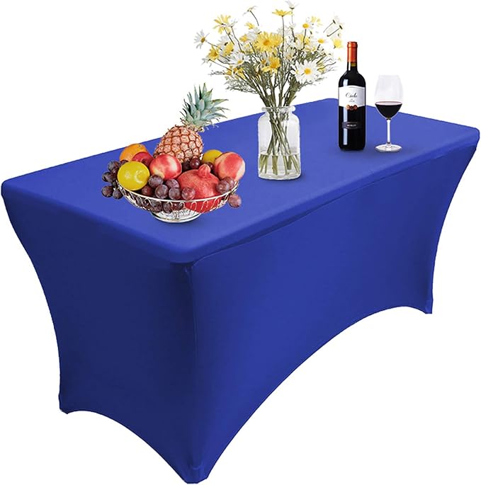 RELIANCER 1 Pack Stretch Spandex Table Covers for Rectangular Tables,4FT Elastic Fitted Tablecloth,Universal Rectangular Table Cloth Protector for Outdoor Party,Wedding,Bar,Birthday,Banquet,Events