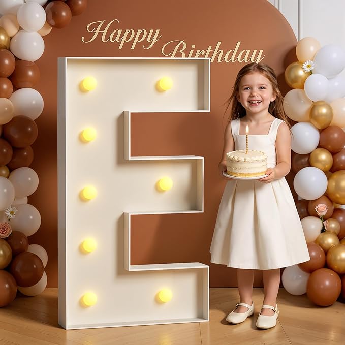Marquee Letters 3 Feet Tall 3FT Large Light Up Letters E for Wedding Will You Marry Me Sign Happy Birthday Engagement Party Decorations Big Letterboard E