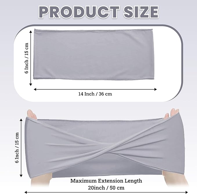 MDS Pack of 100 Spandex Chair Sashes Bows Elastic Stretch Dining Chair Bands Ties Without Slider Buckle Universal fits for Wedding Baby Shower Birthday Party Banquet Event Decoration - Light Silver