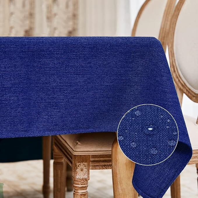 BALCONY & FALCON Rectangle Tablecloth Washable Wrinkle Resistant and Water Proof Table Cloth Decorative Linen Fabric Tablecloths for Dining Parties Kitchen Wedding and Outdoor Use (Royal Blue, 57x85)