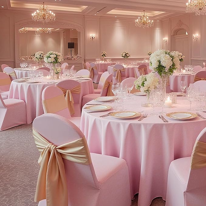 VEVOR Chair Covers, Polyester Spandex Chair Cover, Stretch Slipcovers for Wedding Party Dining Banquet Flat-Front Chair Covers (Pink-c, 50PCS)