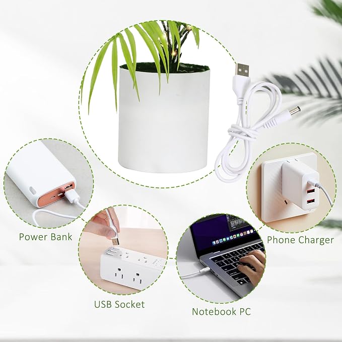 RECUTMS Fake Plants Tall 19In Artificial Tropical Palm Tree Potted with Light Faux Monstera Greenery Plants in White Pot for Indoor Outdoor Home Office Living Room Bedroom Desk Balcony Farmhouse Decor