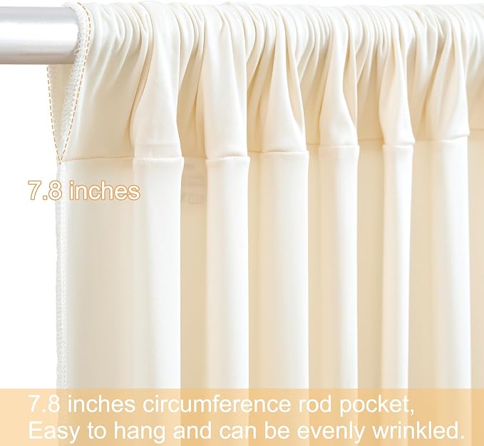 8 Panels Champagne Backdrop Curtains for Wedding Party Wrinkle Free Backdrops Curtain Drapes Fabric Decorations Photo Back Drop Cloth for Baby Shower Photography Stage Reception 40ft(W) x 12ft(H)