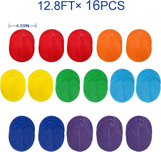 205Ft Rainbow Party Decorations Big Polka Dots Tissue Paper Backdrop Streamer Colorful Circle Dots Hanging Curtain Garland for Birthday Fiesta Carnival Wedding Engagement Pride Party Supplies