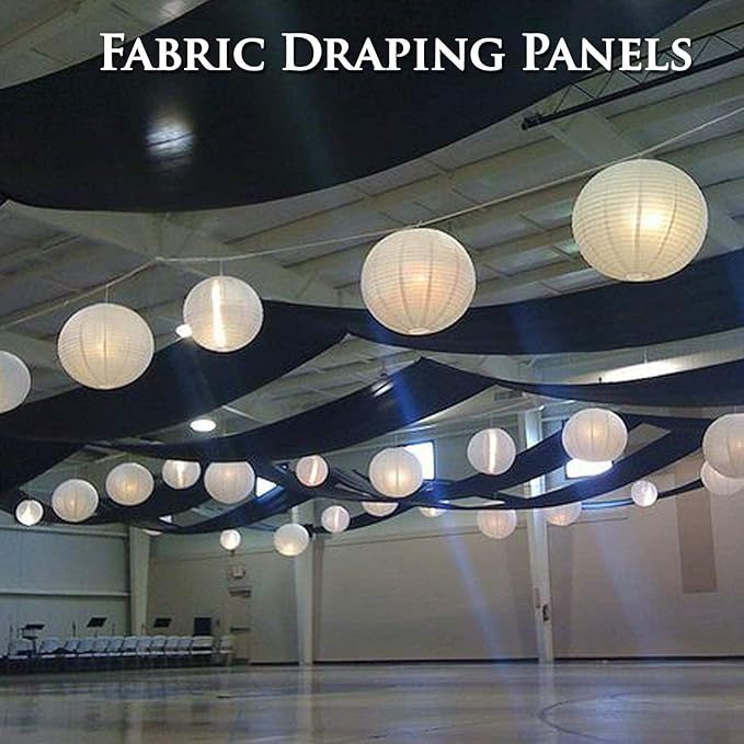 Sheer Voile Chiffon Fabric Draping Panels | 100 Yards 120" Wide Black Voile Fabric | Use for Backdrop Curtain -Wedding and Special Events