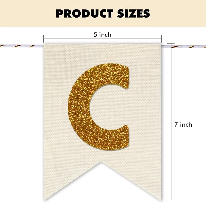 Custom Banner Kit, 28 Burlap Banner with 97 Felt Letters, Make Your Own Diy Customizable Kit for Birthday Wedding Party Decorations