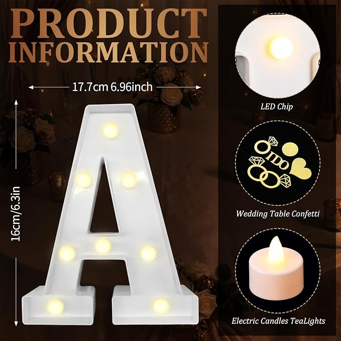 Engagement Party Decorations 7 Pcs 6.3" Engaged LED Light up Letter Sign 24 Realistic Flameless Tealights Gold I Do Confetti Proposal Table Decor for Engagement Wedding Bridal Shower Party