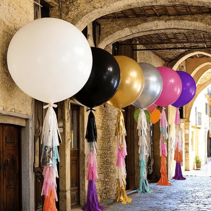 36 Pcs Giant Balloons 36 Inch Latex Large Assorted Color Bulk Big Balloon 18 Kinds Colors for Birthday Wedding Carnival Anniversary Party Decorations