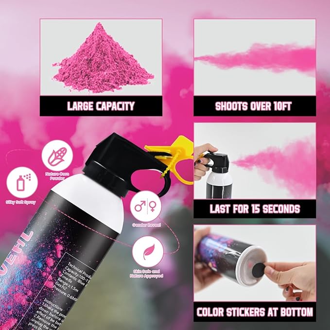 Gender Reveal Fire Extinguisher Pink or Blue 2Pack Gender Extinguisher Gender Reveal Smoke Powder for Boy or Girl Baby Gender Reveal Ideas Biodegradable Color Powder Smoke for Gender Reveal