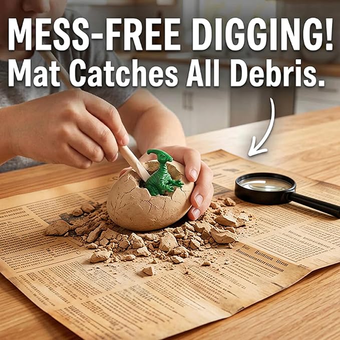 12 Dinosaur Eggs Dig Kit Toys for Kids, Dinosaur Eggs Excavation Kit with Magnifier, Easter Basket Stuffers, Science STEM Birthday Party Favors Gifts for Boys Girls Age 3 4 5 6 7 8 9 10 + Years Old