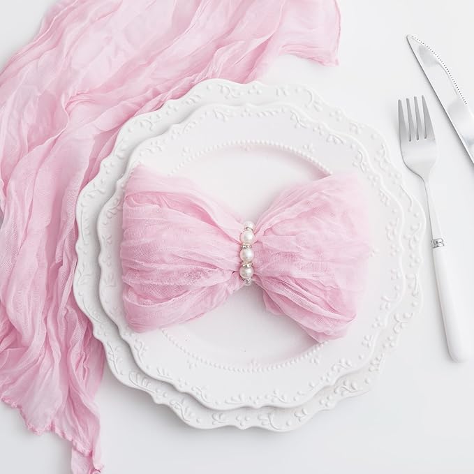 100 Pack Light Pink Cloth Napkins 21x21 Inches Light Pink Cheesecloth Napkins Set of 100 Washable Dinner Table Napkins for Wedding Summer Bridal Baby Shower Rustic Boho Cotton Gauze Party Table Decor