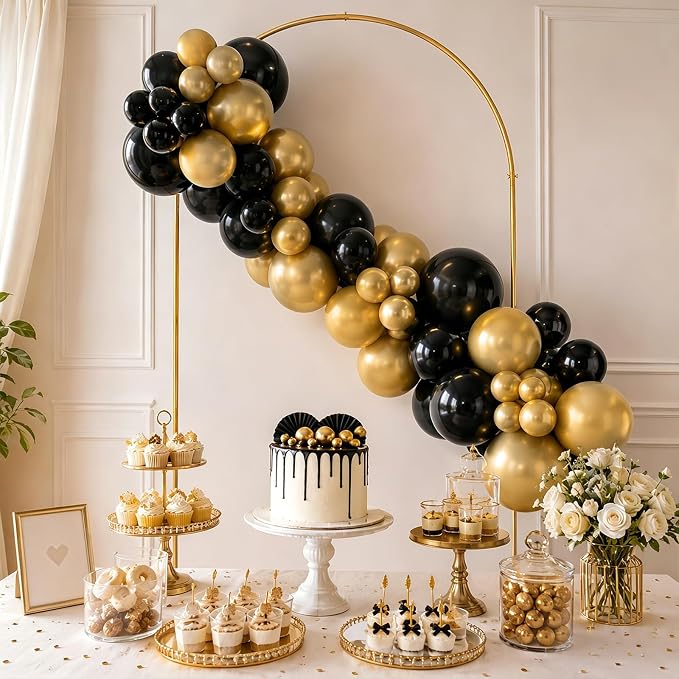 7.2FT Gold Arch Backdrop Stand, Metal Wedding Arch Frame for Ceremony, Balloon Arch Stand for Party, Birthday, Bridal Shower, Baby Shower Decorations