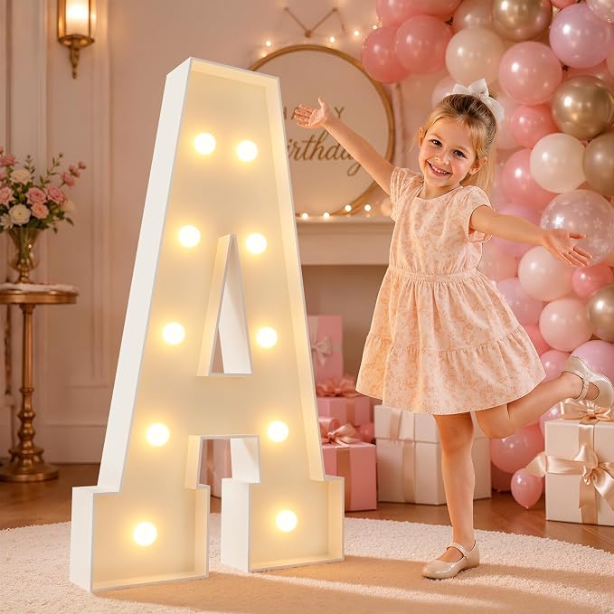 imprsv 4FT Marquee Letters, Big Light Up Letters for Marry Me Wedding Event Bridal Shower Baby Shower Anniversary Birthday Party Decor,Letter A