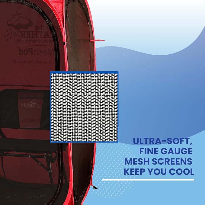 Under the Weather WeatherPod Tank MyPod™ Mesh 1-2 Person Pop-Up Screen Tent Pod - The Original Shark Tank - Keeps Out Bugs, Mosquitos with UPF 50 Sun Protection
