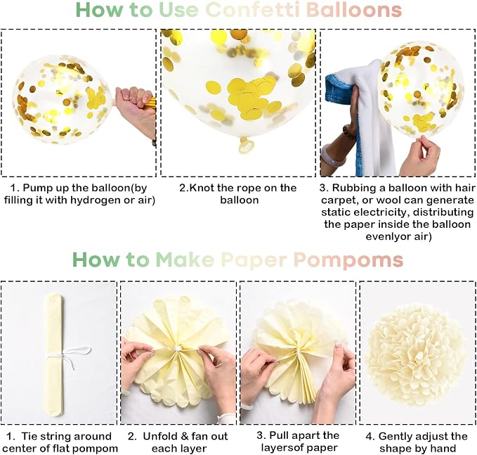 Jobkoo Sage Green Pink Birthday Decorations, Blush Pink Olive Green Gold Sand White Latex Confetti Balloons Boho Happy Birthday Banner Fringe Curtain Pompom for Women Girls Woodland Fairy Party Decor
