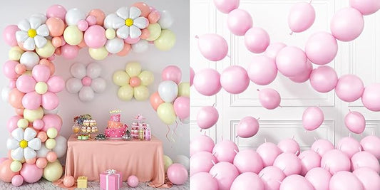 Daisy Balloon Garland Arch Kit with Pink Link Balloons
