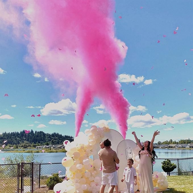Colorful Corn Powder 2Pack Gender Reveal Fire Extinguisher Blue or Pink Smoke for Boy or Girl Reveal Party Gender Reveal Extinguishers Colored Powder for Baby Gender Reveal Party Decorations Ideas