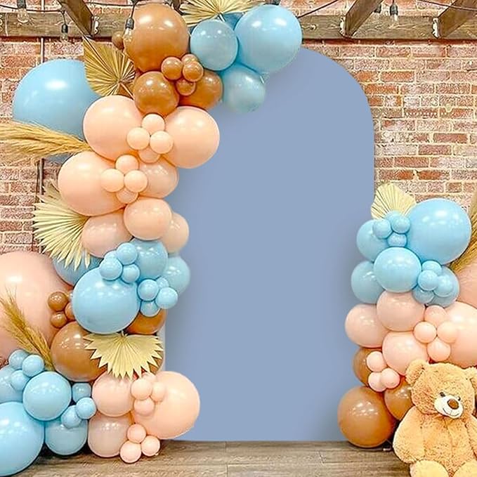 MODFUNS Wedding Arch Cover 2.6x6ft Dusty Blue Arch Backdrop Cover Spandex Arch Stand Covers Stretchy Arched Backdrop Covers for Wedding Ceremony Birthday Party Banquet Decoration