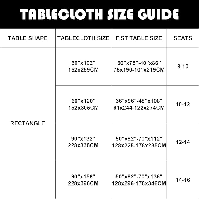 6 Pack Black Tablecloth 90 x 132 Inch Table Cloth for 6 Foot Rectangle Tables, Wrinkle Resistant Washable Polyester Fabric Table Covers for Party, Wedding,Dining,and Banquet