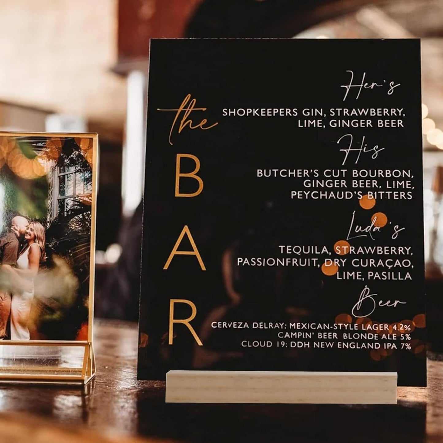 JINMURY 8x10 Inch Black Acrylic Sign with Holder- 6 Pack Blank Black Acrylic Sheets and Wood Stands, DIY Blank Signs for Wedding Party Reception (6 Pack 8 x10 Inch)