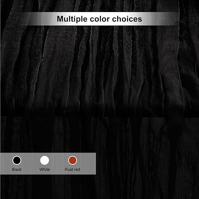 1 Pack Black Cheesecloth Table Runner 35x120 Inch 10Ft Rustic Gauze Cheese Cloth Halloween Table Runner Sheer Cheesecloth Table Runners for Wedding Party Bridal Shower Decoration