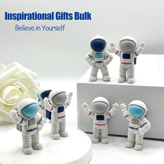 48 Sets End of School Years Gifts, Space Party Favors for Kids, Astronaut Erasers with Gift Tags, Outer Space Birthday Party Favors, Classroom Prizes for Students