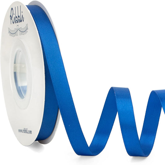 Ribbli Double Faced Royal Blue Satin Ribbon,3/8” x Continuous 25 Yards,Use for Bows Bouquet,Gift Wrapping,Floral Arrangement